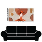 Lady Wearing Orange Hat and Dress Premium Wall Painting