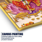 Lakshmi Ganesh Saraswati Wall Painting | Wealth & Wisdom Art