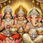 Lakshmi Ganesh Wall Art Floating Frame Crystal Wall Painting