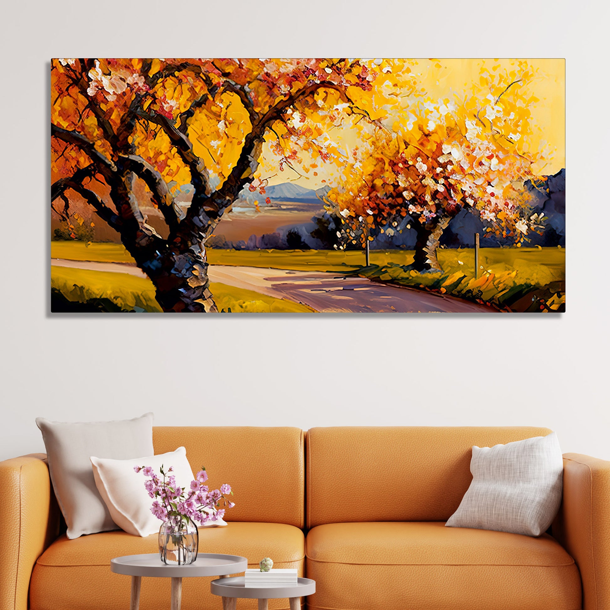 Landscape Canvas Wall Painting of Autumn Beautiful Tree