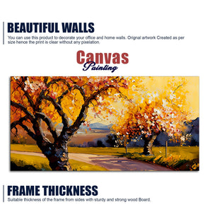 Landscape Canvas Wall Painting of Autumn Beautiful Tree