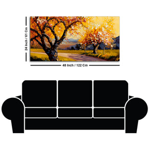 Landscape Canvas Wall Painting of Autumn Beautiful Tree