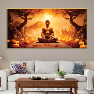 Large Buddha Wall Painting – Elegant Living Room Decor