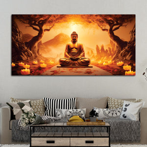 Large Buddha Wall Painting – Elegant Living Room Decor