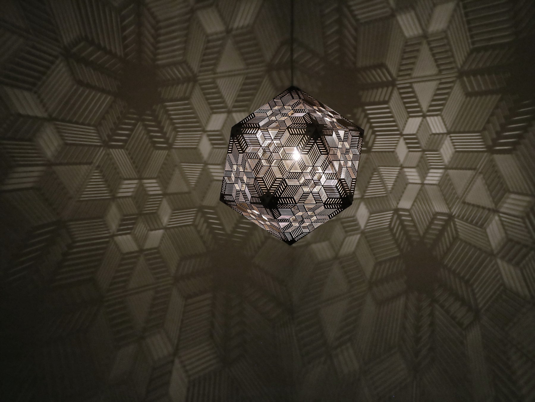 Laser-Cut Hanging Shadow Lamp