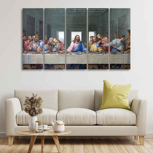 Last supper of Jesus 5 Pieces Canvas Wall Painting