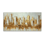 Lavish Golden Cityscape Abstract Canvas Wall Painting for Home & Office