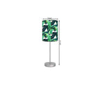 Leaf Art Printed Modern Stainless Steel Metal Finish Table Lamp