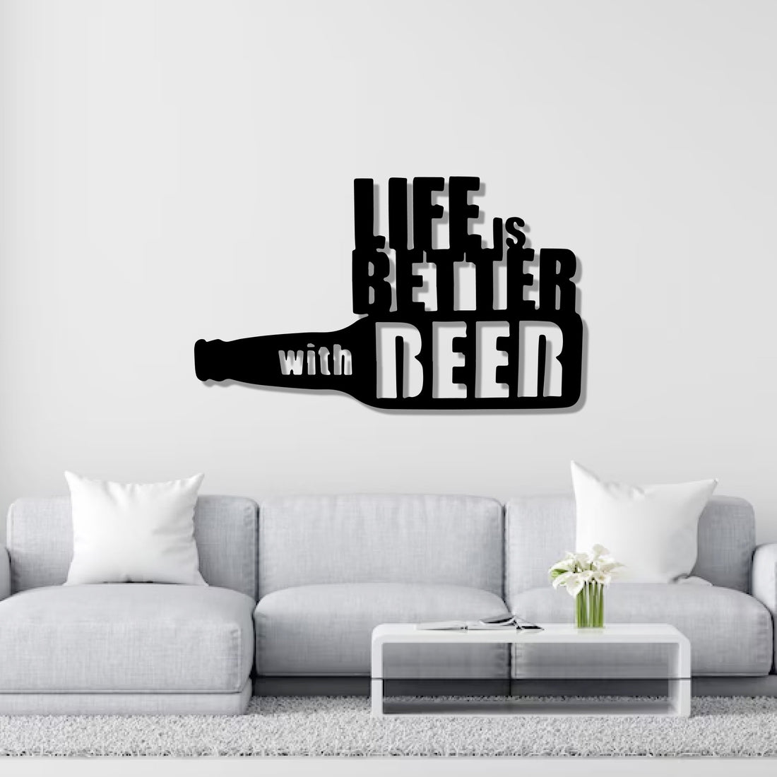 Life is Better with Beer Bottle Metal Art Wall Decor