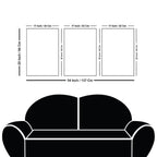 Line Art Golden Shapes Floating Canvas Wall Painting Set of Three