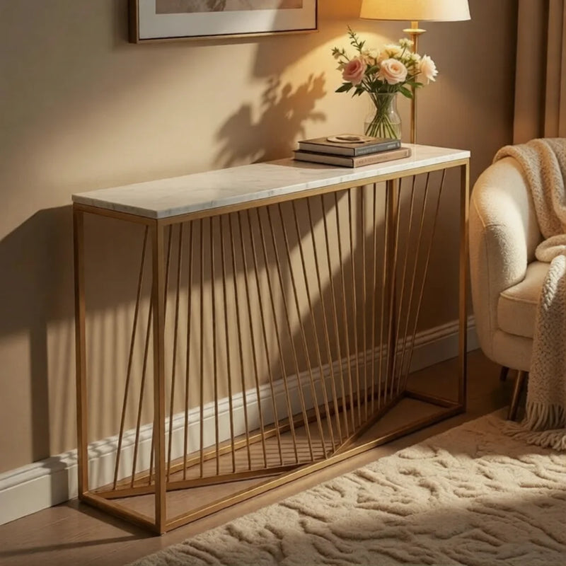 linear-design-golden-metal-stand-console-marble-table