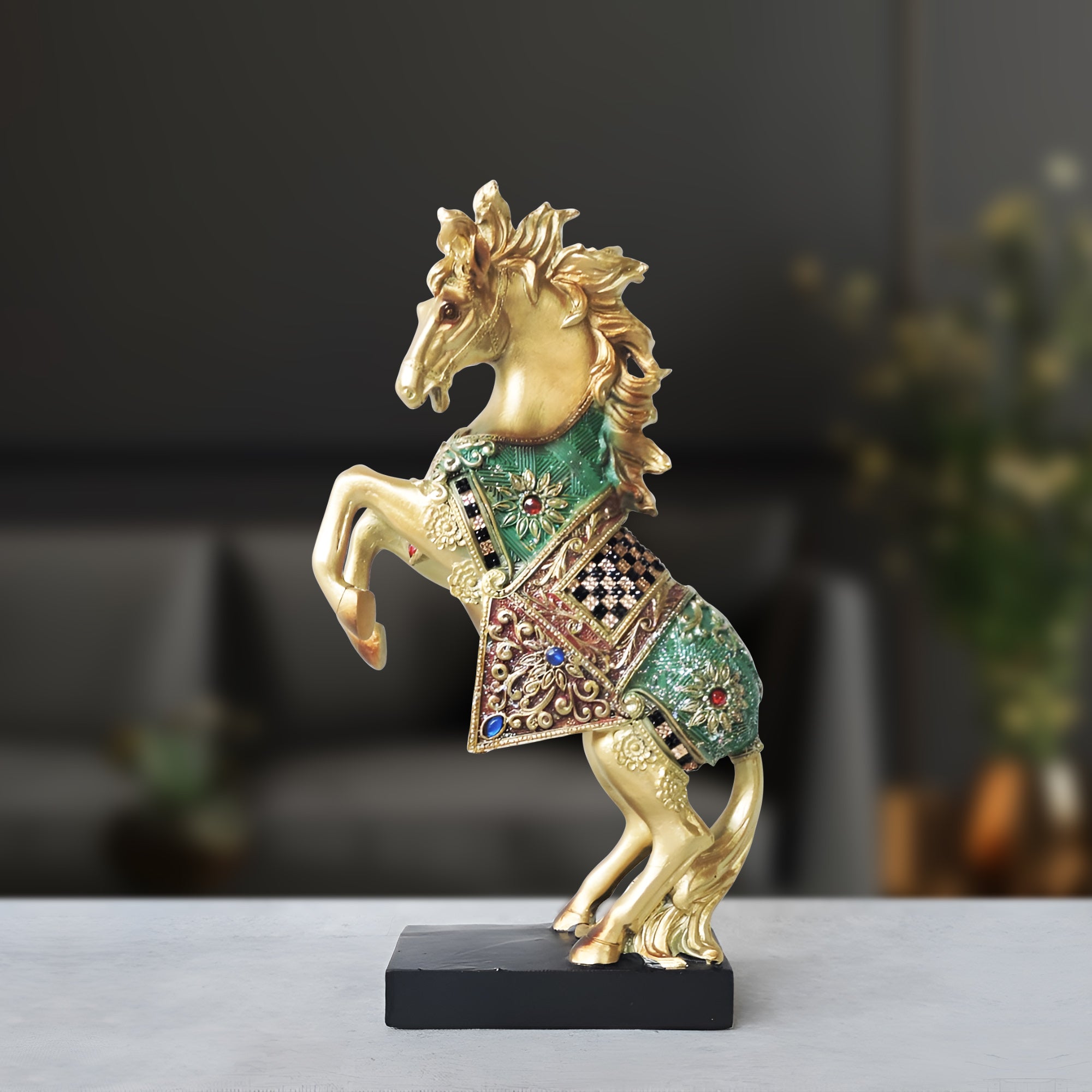 Linga Horse Resin Showpiece