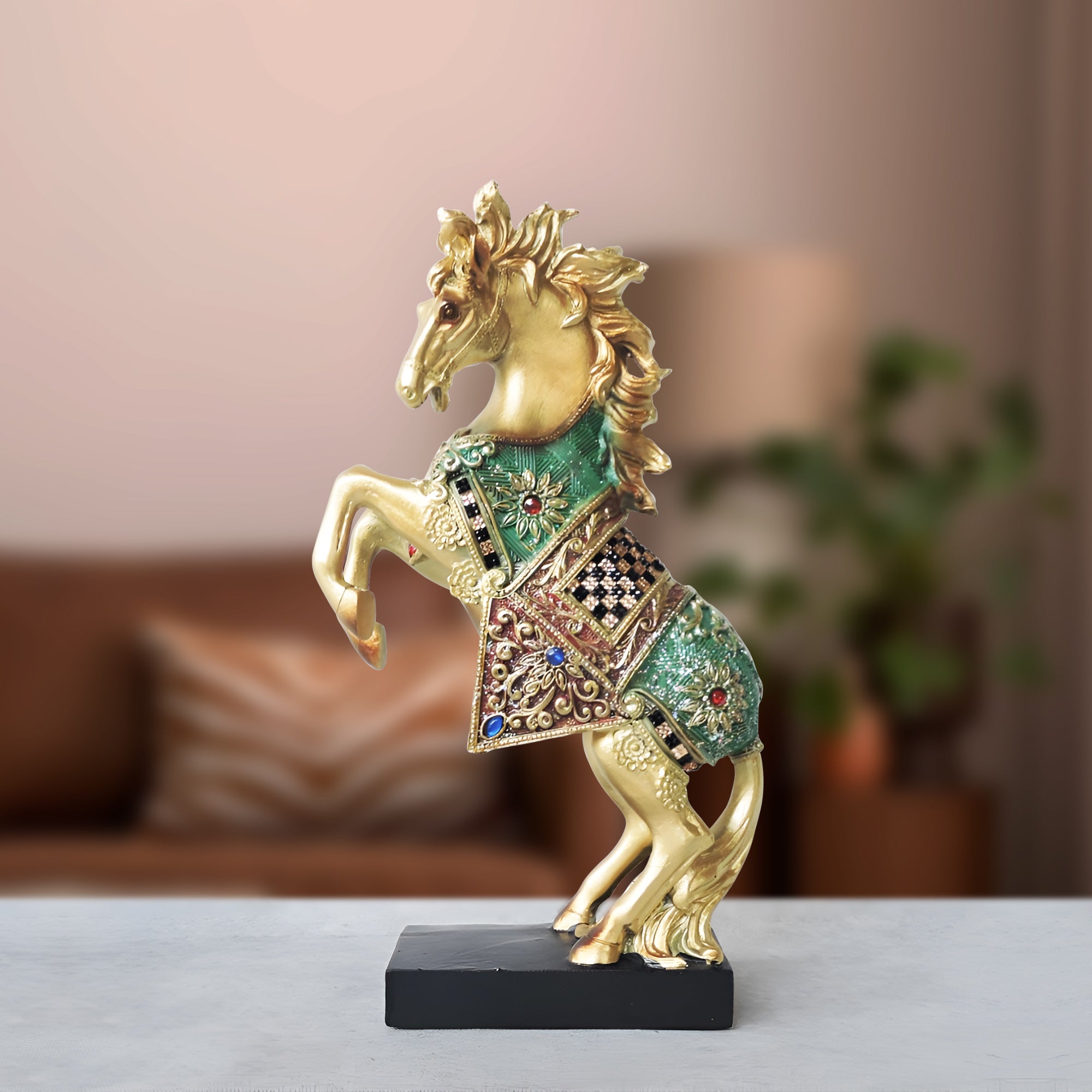 Linga Horse Resin Showpiece