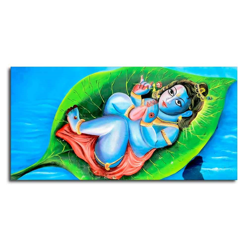 Little Krishna Abstract Wall Painting