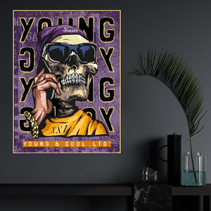 Live Young Live Free Cotton Canvas Wall Painting