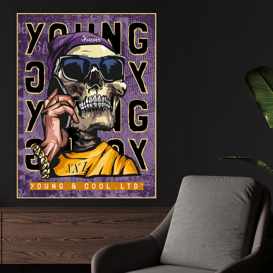 Live Young Live Free Cotton Canvas Wall Painting