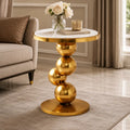 Living Room Marble Side Table with 4 Gold Balls