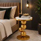 Living Room Marble Side Table with 4 Gold Balls