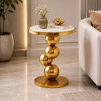 Living Room Marble Side Table with 4 Gold Balls