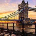 London Tower Bridge Sunset Crystal Glass Wall Painting