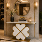 Elegant Four Heart Console Table with Top Marble