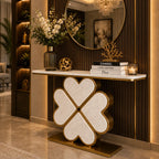 Elegant Four Heart Console Table with Top Marble