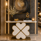 Elegant Four Heart Console Table with Top Marble
