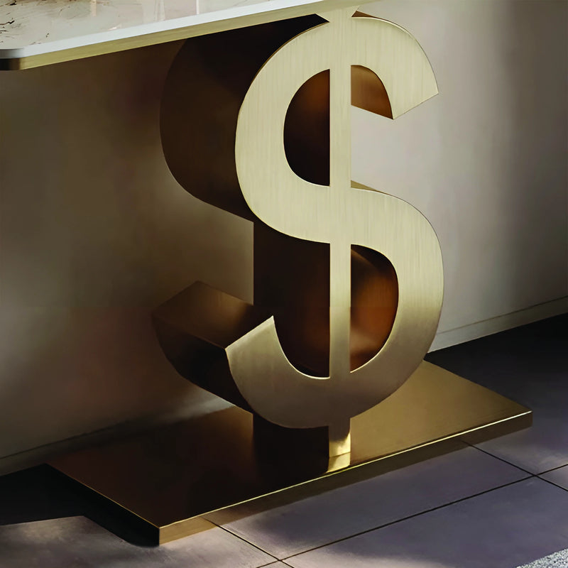 Luxury Dollar Symbol Console Table for Modern Homes
