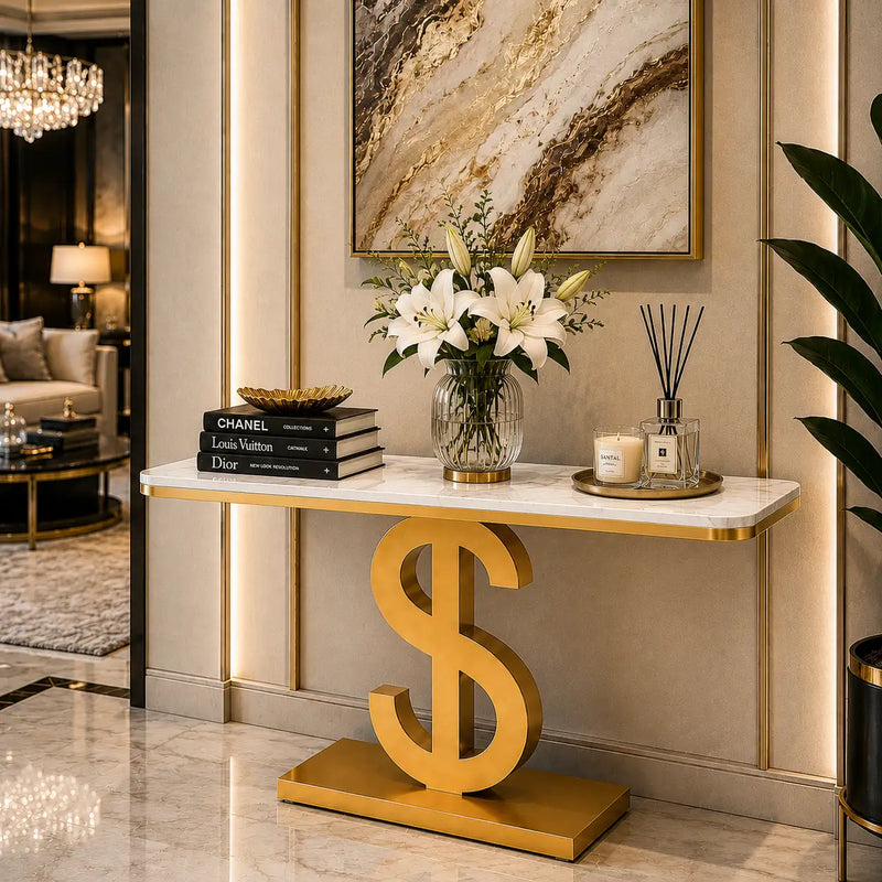 Luxury Dollar Symbol Console Table for Modern Homes
