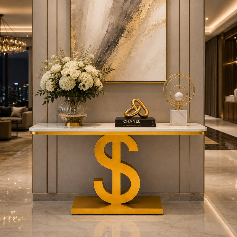 Luxury Dollar Symbol Console Table for Modern Homes