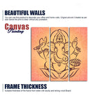 Lord Ganesha Wall Painting of Three Panels