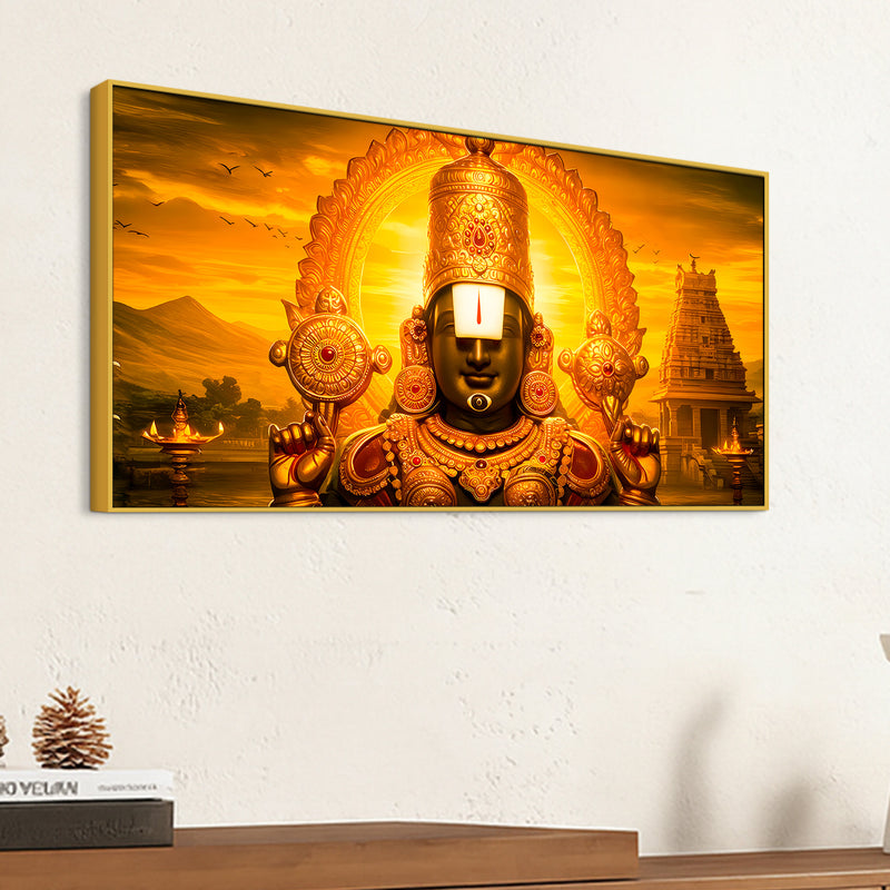 Lord Balaji Canvas Wall Painting for Home & Mandir