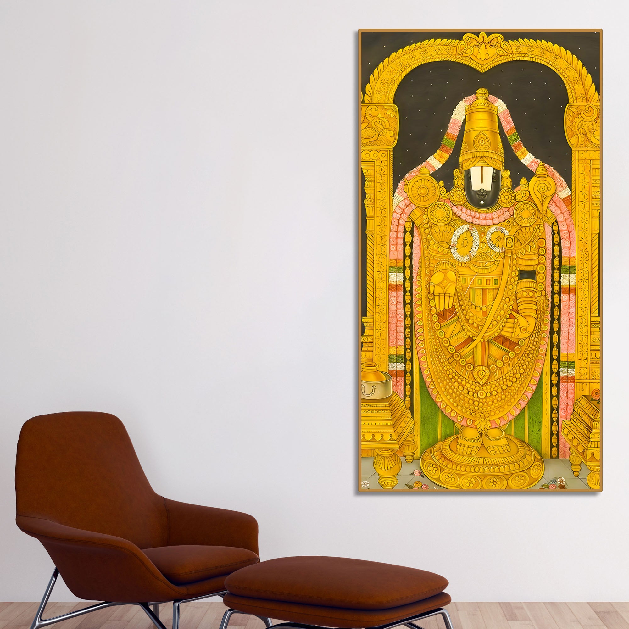 Lord Balaji Tirupati Canvas Painting | Venkateswara Wall Art for Home Decor