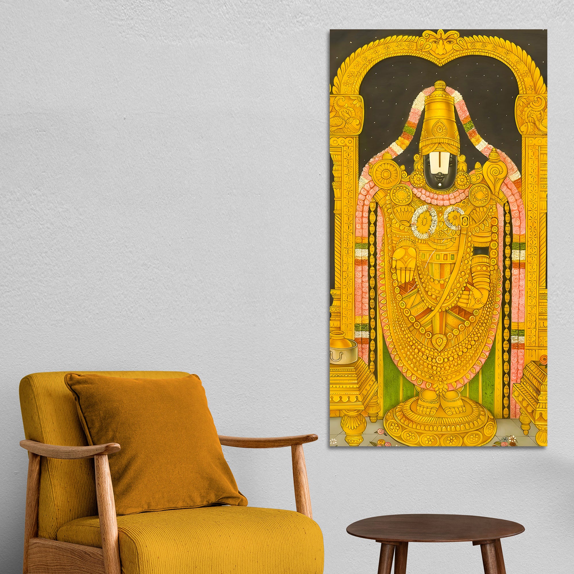Lord Balaji Tirupati Canvas Painting | Venkateswara Wall Art for Home Decor