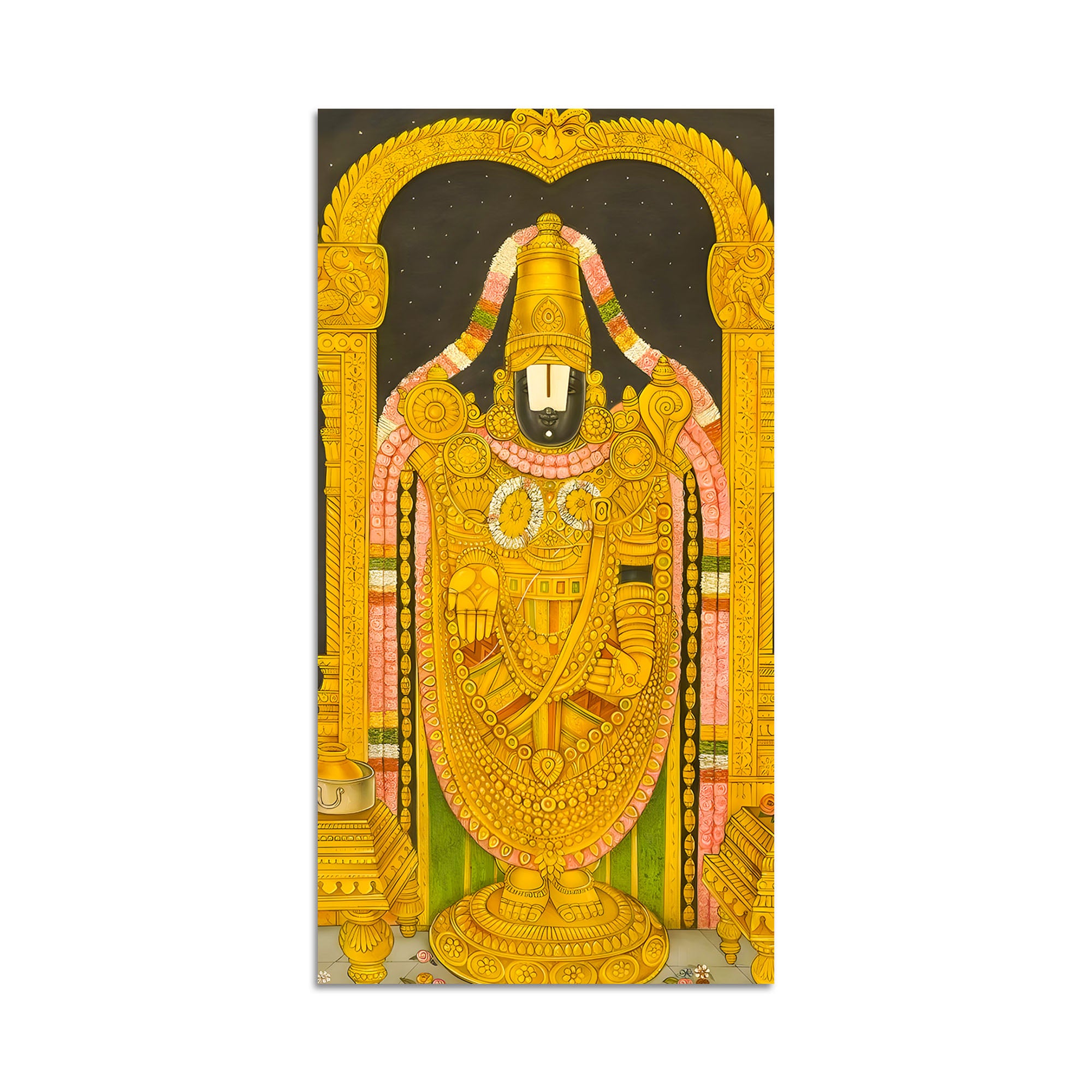 Lord Balaji Tirupati Canvas Painting | Venkateswara Wall Art for Home Decor