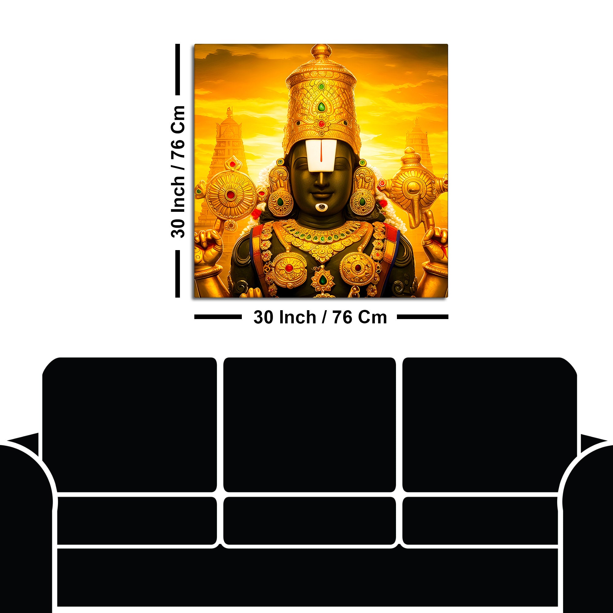 Lord Balaji Wall Painting for Living Room & Mandir