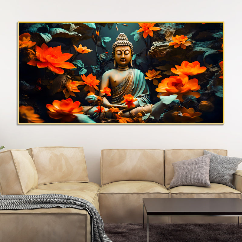 Lord Buddha Canvas Painting for Peaceful Wall Decoration