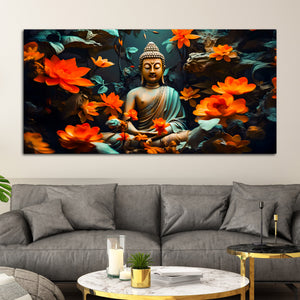 Lord Buddha Canvas Painting for Peaceful Wall Decoration
