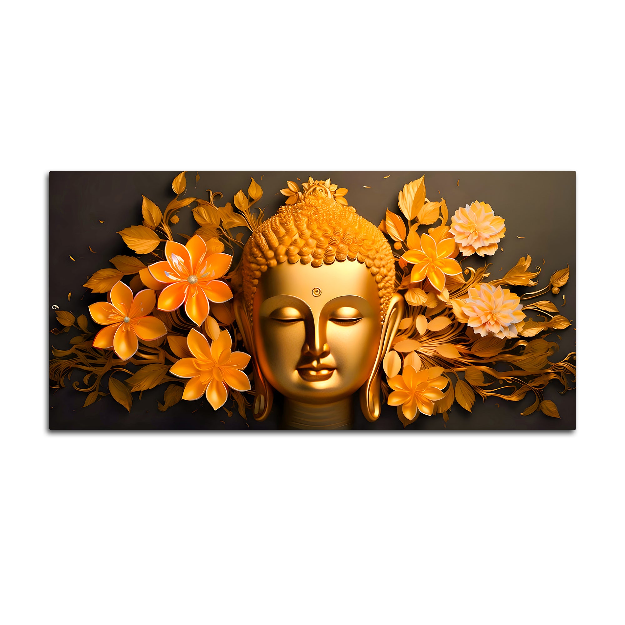 Lord Buddha Face Wall Painting on Premium Canvas