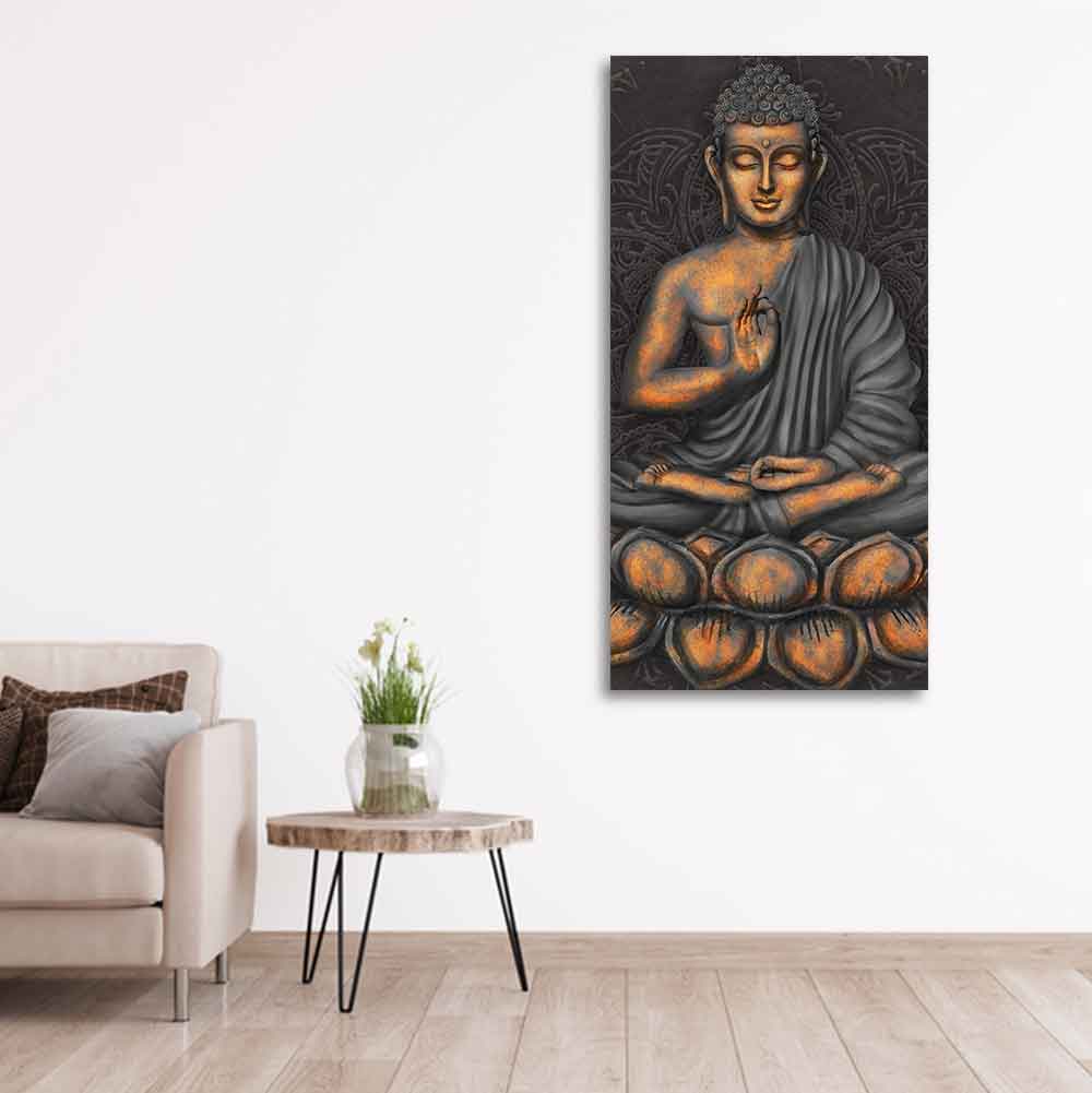 Lord Buddha in Forest  Premium Canvas Wall Painting