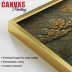 Lord Buddha Meditating on Lotus 3D Bas-Relief Type Canvas Wall Painting
