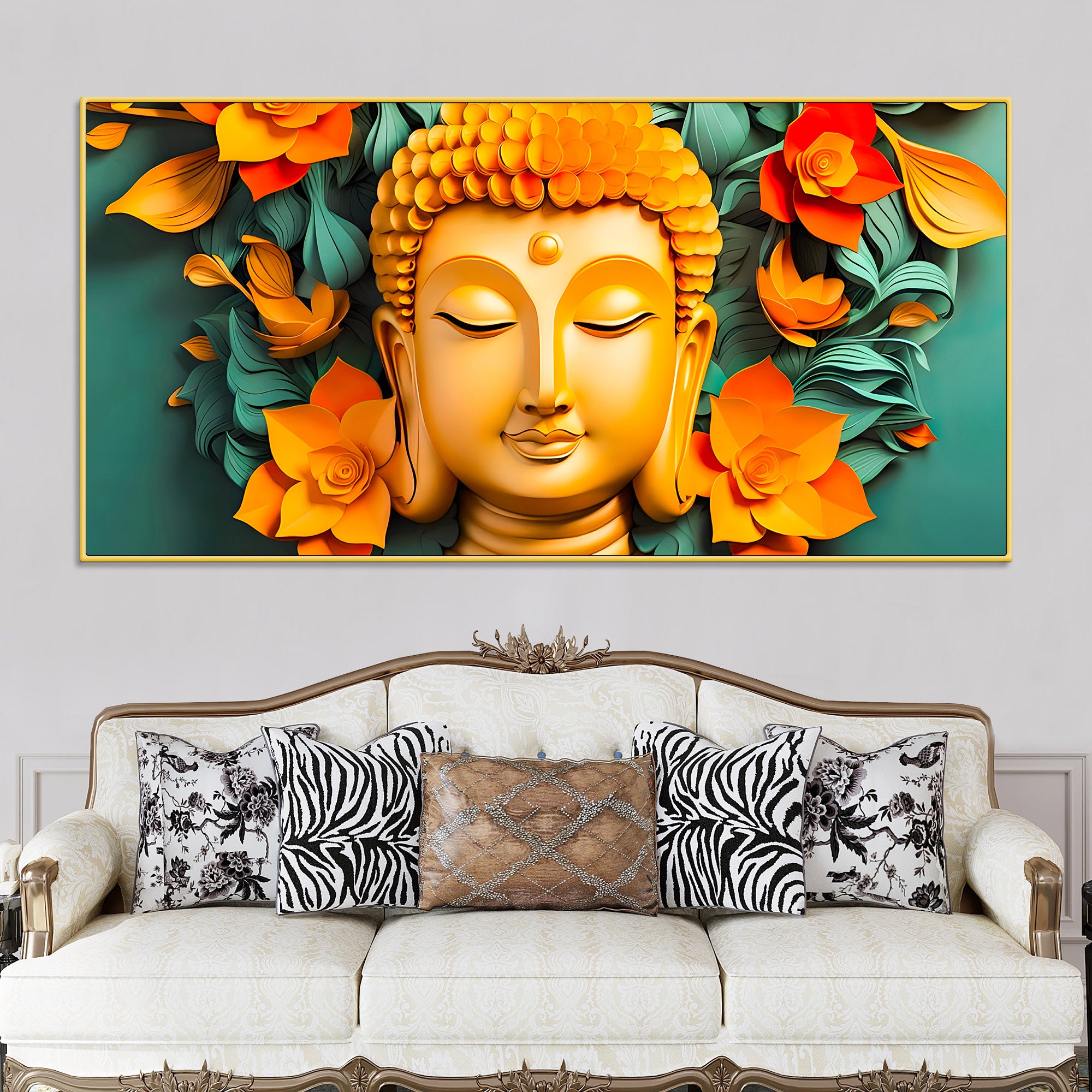 Lord Buddha Premium Canvas Wall Painting for Home & Office