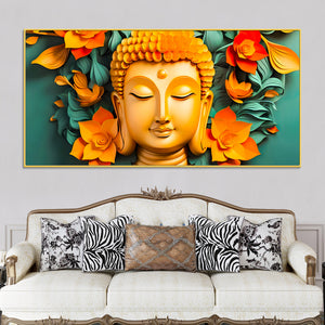 Lord Buddha Premium Canvas Wall Painting for Home & Office