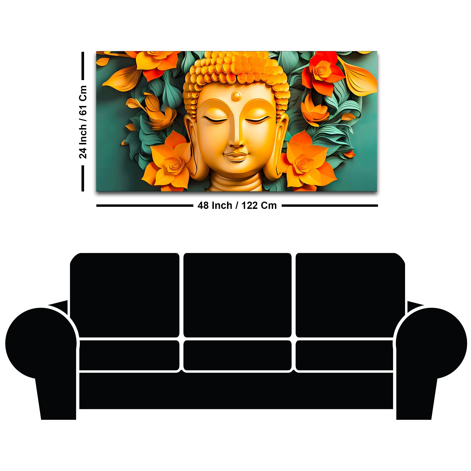 Lord Buddha Premium Canvas Wall Painting for Home & Office