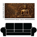 Lord Buddha Under Sacred Bodhi Tree Metallic Look 3D Canvas Wall Painting