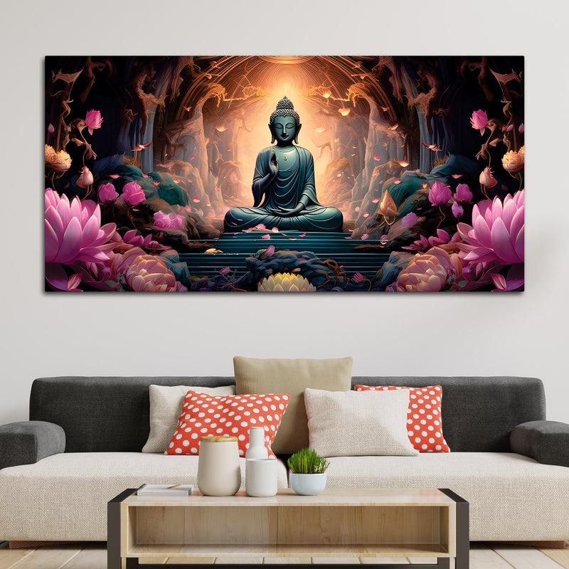 Lord Buddha Wall Painting – Modern Peaceful Home Decor
