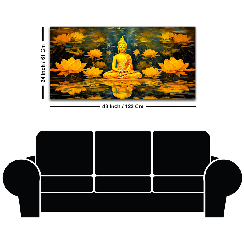 Lord Buddha Wall Painting for Peaceful Spaces