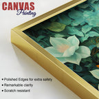 Lord Buddha Wall Painting with Green Floral Background for Home Décor