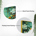 Lord Buddha Wall Painting with Green Floral Background for Home Décor