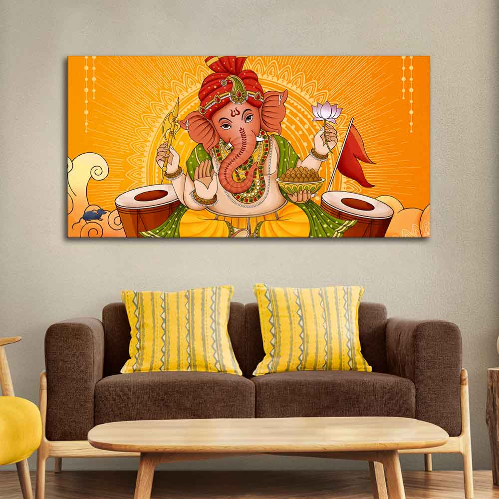 Lord Ganesh Canvas Wall Painting